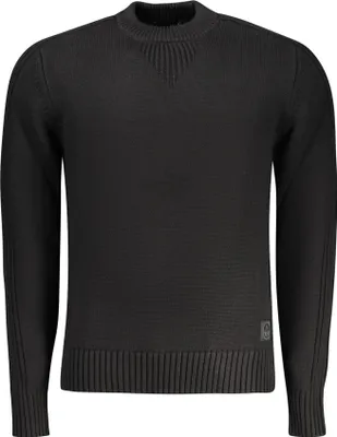 Produktbild von Herrenpullover, Schwarz: Umweltfreundlich mit Kontrast & Logo