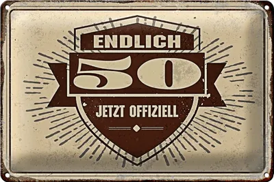Produktbild von Blechschild Jubiläum 30x20cm Glückwunsch endlich 50