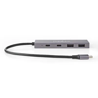 Obrázek produktu pro Nedis USB hub - 1x USB-C 3.2 Gen 2 Male - 2x USB-A 3.2 Gen 2 Female / 2x USB-C 3.2 Gen 2 Female - 4 porty - USB 3.2 Gen 2 - napájení USB - 10 Gb/s