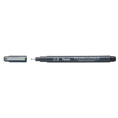Obrázok produktu pre Pentel Arts S20P-8A PentelArts Permanentný liner Fineliner, čierny, 0,8 mm