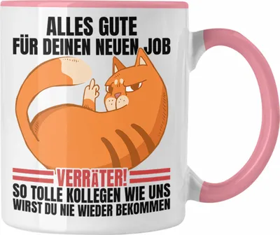 Produktbild von Trendation - Jobwechsel Tasse Geschenk Neuer Job Abschied Abschiedsgeschenk Kollege Kollegin Alles Gute Für Den Neuen Job Lustig (Rosa)