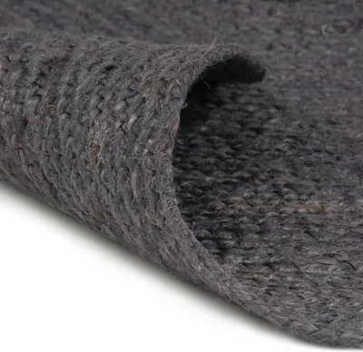 Produktbild von vidaXL Teppich Handgefertigt Jute Rund 120 cm Dunkelgrau