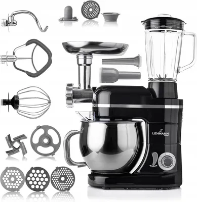 Zdjęcie produktu dla Robot planetarny Lehmann Mastic 1300 W, misa 5 l, blender i maszynka, czarny