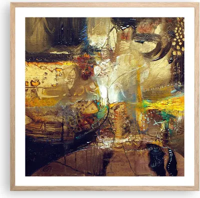 Produktbild von Gerahmtes Poster - Rahmen in heller Eiche - Abstraktion modern - 60x60 cm - Wand Bild - Wanddeko - Wandbilder - Wandposter - Bilderrahmen - Bilder - Kunstdruck - Wandbild - P2NAC60x60-3483