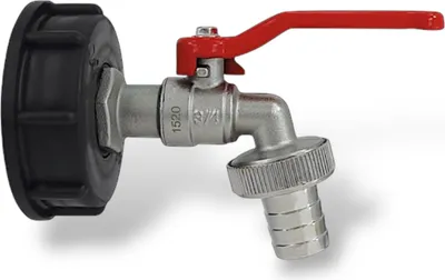 Produktbild von IBC Adapter S60 x 6 Grobgewinde Kugelhahn 3/4 Zoll Auslaufhahn
