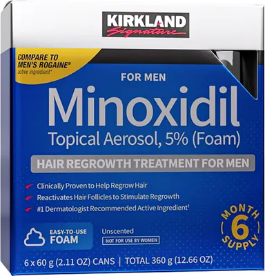 Produktbild von Kirkland Signature Minoxidil 5% Haarausfall Behandlung Foam Set, 6x 60ml