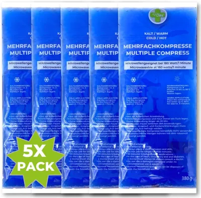 Image de Compresses froides et chaudes, réutilisables, 29 x 12 cm, lot de 5, pour soulager la douleur