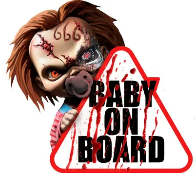 Imagen del producto de Calcomanías para coche de Halloween. Advertencia de bebé espeluznante. Decoración de ventana terrorífica. Señal de vehículo inquietante. Creativo letrero de tráfico con temática de sangre. Ideal para amantes del terror. Color: Multicolor