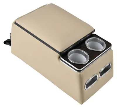 Produktbild von Universal Auto Mittelkonsole Organizer Armlehne Aufbewahrungsbox Beige Kunstleder