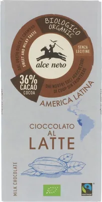 Obrázok produktu pre FAIR TRADEMLIEČNA ČOKOLÁDA 100 g - ALCE NERO