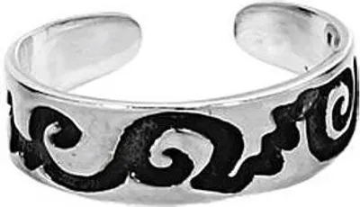 Produktbild von 925 Sterling Silber Keltische Celtic Gothic Zehenring Tribal Spirals 7209