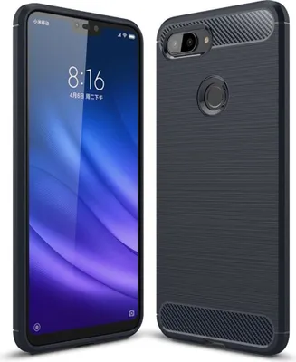 Produktbild von Xiaomi Case Handyhülle Cover TPU Case Schutzhülle Case Handy Bumper Carbon Optik Schale, Farbe:Blau, Modell wählen:Xiaomi Redmi 6
