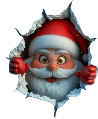 Immagine prodotto di INF Set di 2 Adesivi Decorativi Natalizi in PVC Babbo Natale "Sfondamento"
