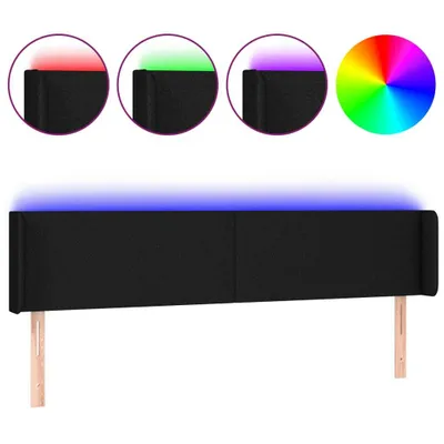 Produktbild von vidaXL LED Kopfteil Schwarz 183x16x78/88 cm Stoff