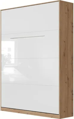 Produktbild von SMARTBett Schrankbett Standard  Wildeiche/Weiss Hochglanz 140 Vertikal