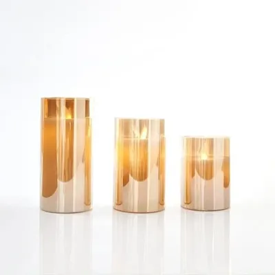 Obrázek produktu pro Eurolamp Vánoční dekorace skleněná LED svíčka, časovač, 7,5 x 15 cm, 1 ks