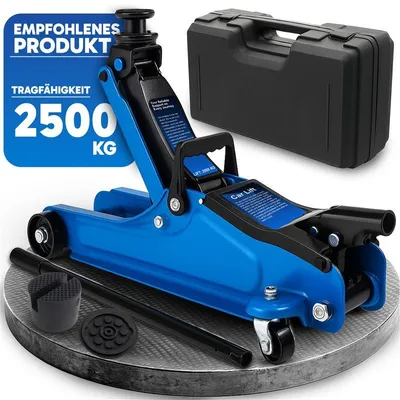 Produktbild von Hydraulisch Wagenheber 2,5T, Rangierwagenheber 85–365 mm Hubhöhe, Werkstatt & Reifenwechsel, Doppelkolben-System, Gummiauflagen, Autoheber, Retoo