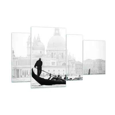 Produktbild von Bilder auf glas - Venedig Basilika - 120x70cm - Glasbilder - Wandbilder - Kunstdruck - zum Aufhängen bereit - Wanddekoration aus Glas - Glas Bilder - Wandbild auf Glas - 4 Teile - GDL120x70-3563