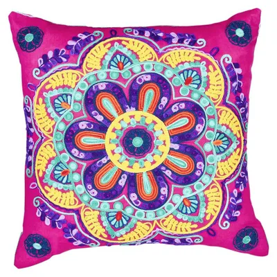 Image de Coussin décoratif indien Coussin de canapé Balkis (7) - 45x45cm y compris le remplissage