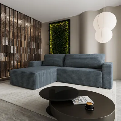 Produktbild von Masseno Ecksofa CALTI T mit Schlaffunktion L-Form, Sofa mit Bettkasten, Wohnzimmersofa, Couch, Soffa, Bettsofa, Couchgarnitur- Grau, TILIA 85