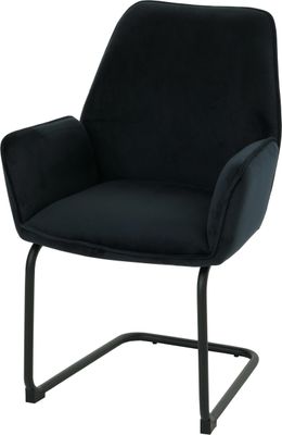 Konzolová židle HWC-G67, jídelní židle kuchyňská židle, látka/textil Oeko-Tex MVG  antracitově modrá