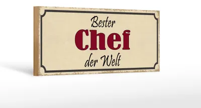 Produktbild von Holzschild Spruch 27x10cm bester Chef der Welt Arbeit