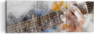 Produktbild von Bild auf Leinwand - Leinwandbild - Gitarre Musik - 120x40cm - Wand Bild - Wanddeko - Wandbilder - Leinwanddruck - Bilder - Kunstdruck - Wanddekoration - Leinwand bilder - Wandkunst - CA120x40-3448
