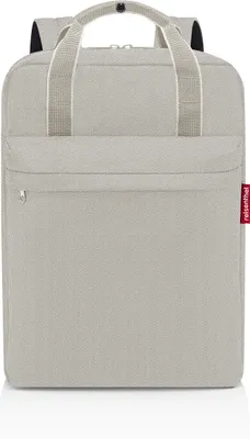 A front view of a backpack on a white background.