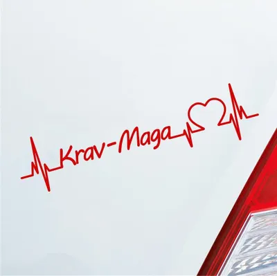 Produktbild von Auto Aufkleber Krav-Maga Herzschlag Kampfsport Wettkampf Sport Liebe 19x5 cm Rot Sticker Heckscheibenaufkleber