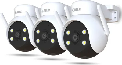 Produktbild von Calex Smart Außen-PTZ-Kamera x3, 2K, 355° Schwenken & 90° Neigen, Weiß