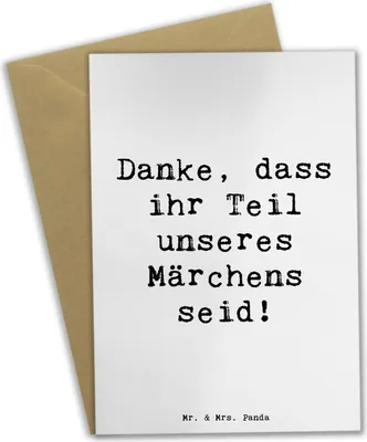 Produktbild von Mr. & Mrs. Panda Grußkarte Spruch Gastgeschenke Märchen - Weiß - Geschenk, genesungskarte, liebevoll handgefertigte Geschenke, personalisierte Hochzeitsgeschenke, Heirat