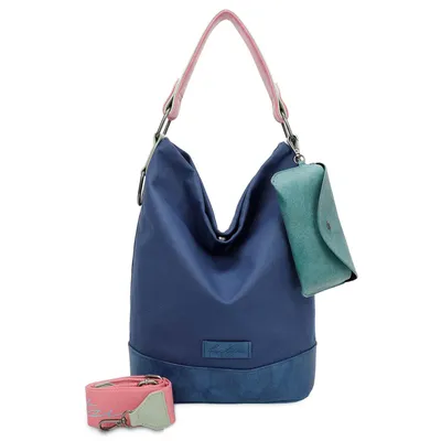 Image de Fritzi aus Preußen sac à épaule Canvas Izzy07 Olga Hobo Bag Navy bleu marine