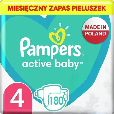 Packaging for Pampers Active Baby diapers.