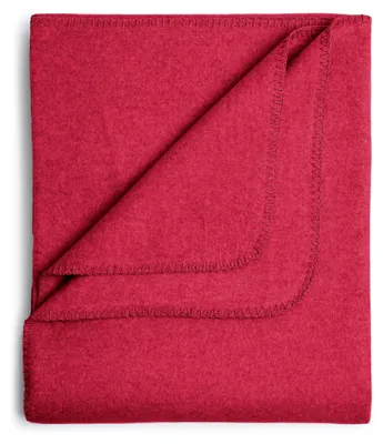 Produktbild von yogabox Flauschige Baumwolldecke - regional hergestellt - rot 150 x 200 cm