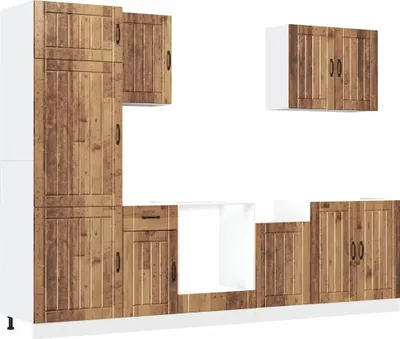 Produktbild von 7-tlg. Küchenschrank-Set Lucca Altholz-Optik Holzwerkstoff