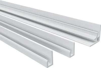 Produktbild von Dekowand Duschrückwand Zubehör Montage Profile Aluverbundplatte Kantenprofil  Weiß matt 210cm