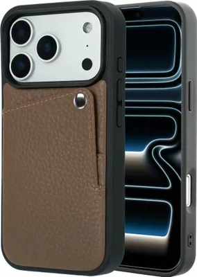 Productafbeelding van Selencia Riva Backcover met Pashouder voor de Apple iPhone 17 Pro Max - Mocha Brown