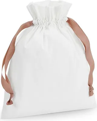 Image de Westford Mill Coton Gift Bag with Ribbon Drawstring (Sac cadeau en coton avec ruban)