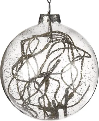 Produktbild von Goodwill Weihnachtskugel Silberzweig Glas D 8 cm Vorteilspackung mit 2 Stück