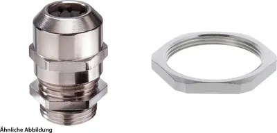 Produktbild von WISKA Verschraubung mit Gegenmutter M40x1,5 inkl. O-Ring Messing (CuZn) vernickelt Gewindelänge 8,0mm - 1 Stück