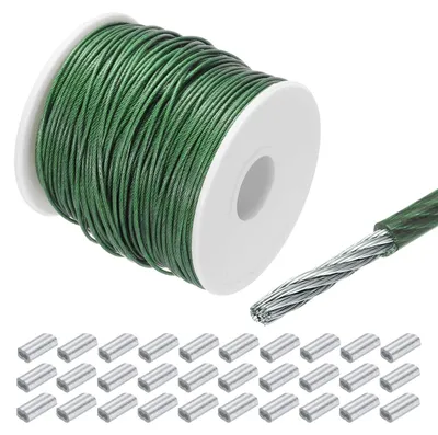 Image de Solidchoice - Câble en acier de 100 mètres avec 30 embouts en aluminium, pour diverses applications