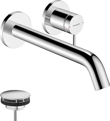 Produktbild von hansgrohe Tecturis S Einhebel-Waschtischarmatur Unterputzmodell für Wandmontage, EcoSmart+, Ausladung 225mm, 73351000