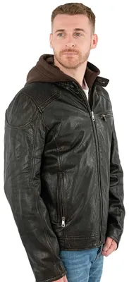 Produktbild von Mauritius - Herren Lederjacke Bikerjacke Lammnappa schwarz vintage : 3XL