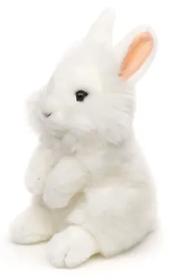 Produktbild von Uni-Toys - Angorakaninchen weiß, stehend - 18 cm (Höhe) - Plüsch-Hase, Kaninchen - Plüschtier, Kuscheltier