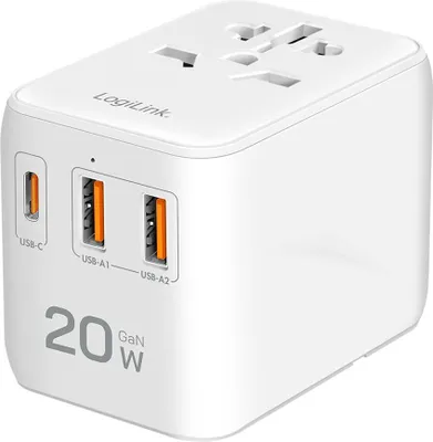 Zdjęcie produktu dla LogiLink PA0356, Uniwersalne, Wewnętrzna, 100 - 250 V, 50/60 Hz, 20 W, 12 V