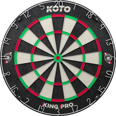 Produktbild von KOTO - King Pro Dartscheibe (Offizielle Turniermaße) Afrikanische Sisal & Borsten Dartscheibe, Inkl. Slim Wire Technologie, Klammer & Klammerfrei
