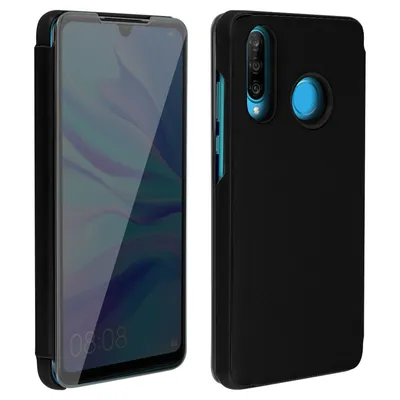 Image de Avizar, étui à rabat avec effet miroir pour Huawei P30 Lite, noir
