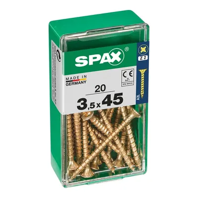 Image de Boîte 20 Unités. Vis A Bois Spax Cab. Plat Yellox 3.5x45mm Spax