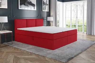 Produktbild von Boxspringbett MARKO  120x200 mit 2 Bettkästen, Bonell-Matratze und Topper. Möbel vom Hersteller- Handarbeit!Bett Komplett-Set mit Matratze,Bettkasten & Kopfteil. Stoff SAVANA. Elegantes Bett mit massives Kopfteil.