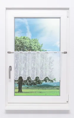 Produktbild von Scheibengardine Plauener Spitze - Hula  (Bx H) 48.30cm * 35cm Beige/weiß-beige